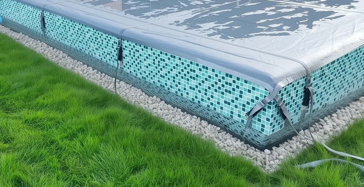 Покрывало для бассейна под снегом — защита зимой в Сарапуле